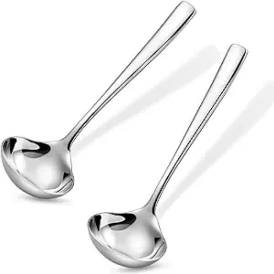 Picture of KEAWELL Louis 7.5 Inches Gravy Ladle, 18/10 Stainless Steel Mini Ladle, Dishwasher Safe (1)